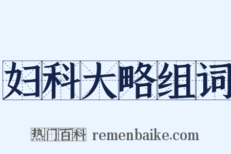 妇科大略组词是什么意思的图片